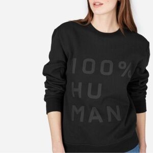 NEW Everlane 100% Human Pullover Crewneck Sweatshirt Black Unisex